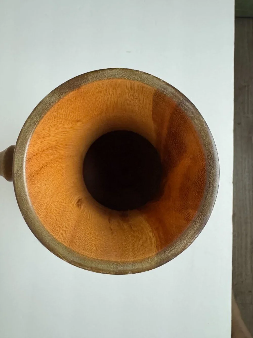 Vintage Hand Turned Wooden Pitcher Mug Rustic Wood Tankard Primitive Farmhouse